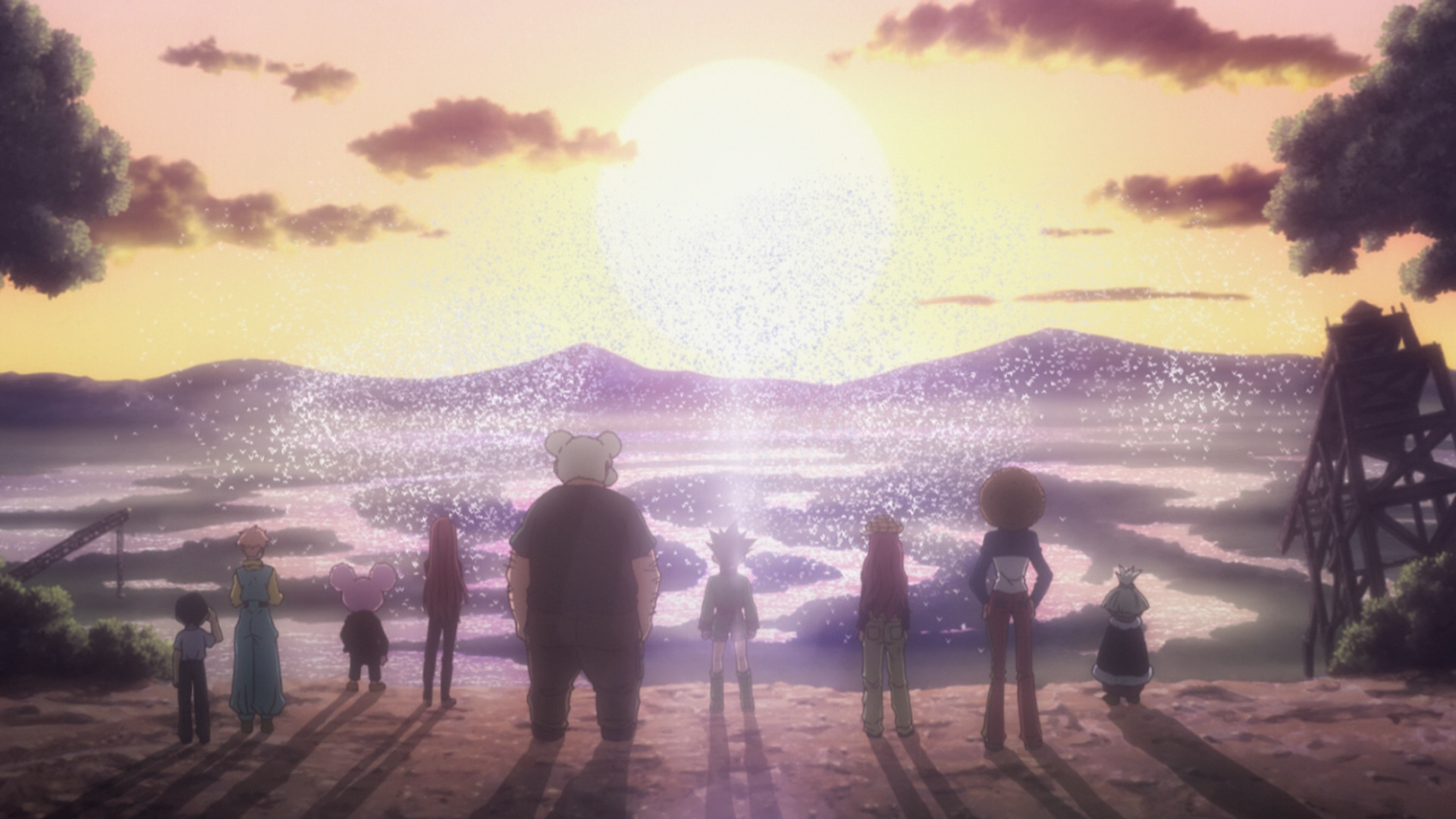 Gon And Killua Walking At A Beautiful Sunset Wallpapers