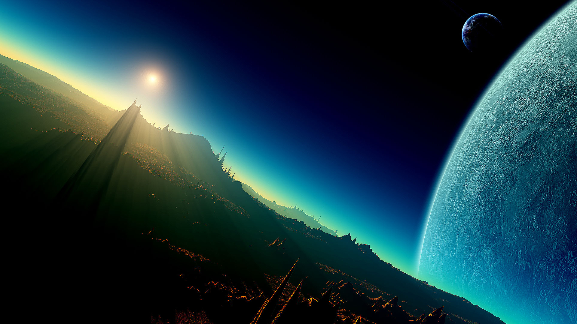 Gradient Sci Fi Planet Wallpapers