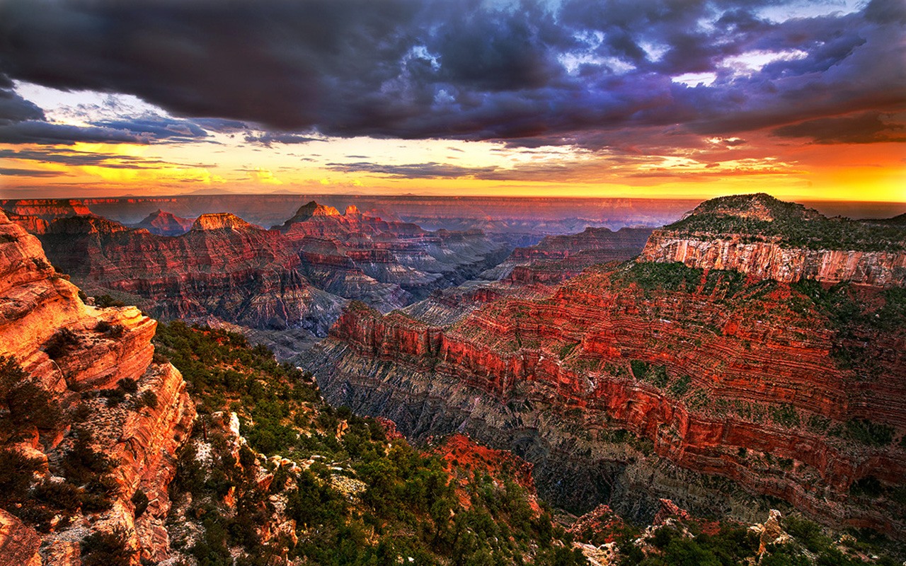 Grand Canyon Mountains In Sunset Wallpapers