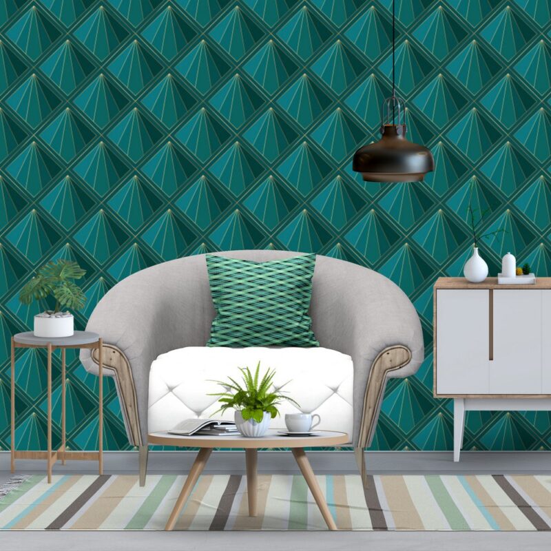 Green And Gold Geometric Wallpapers