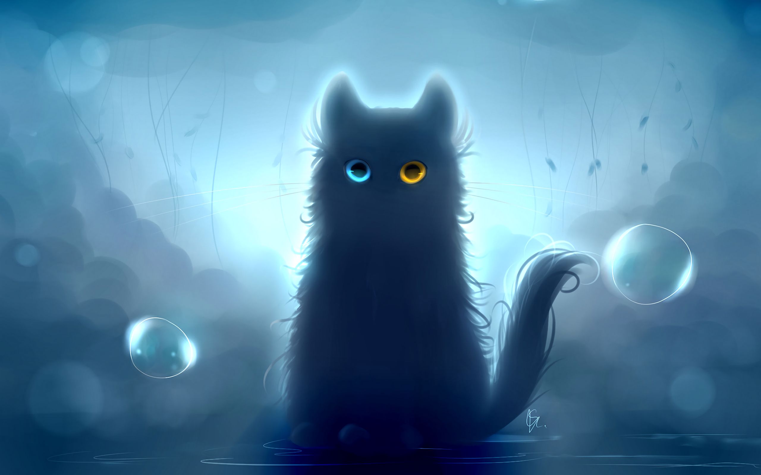 Green Cat Art Wallpapers