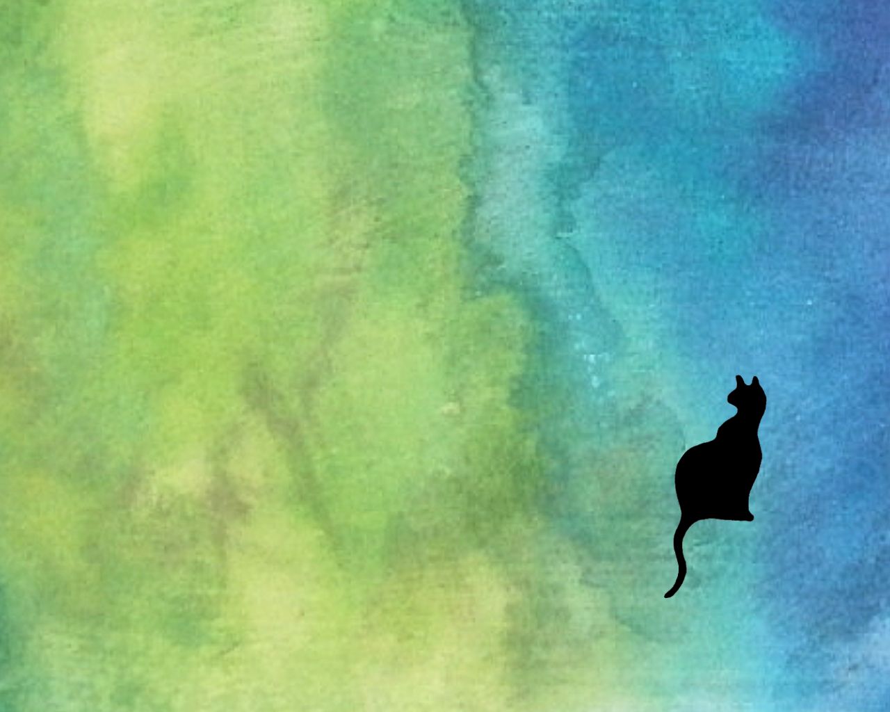 Green Cat Art Wallpapers