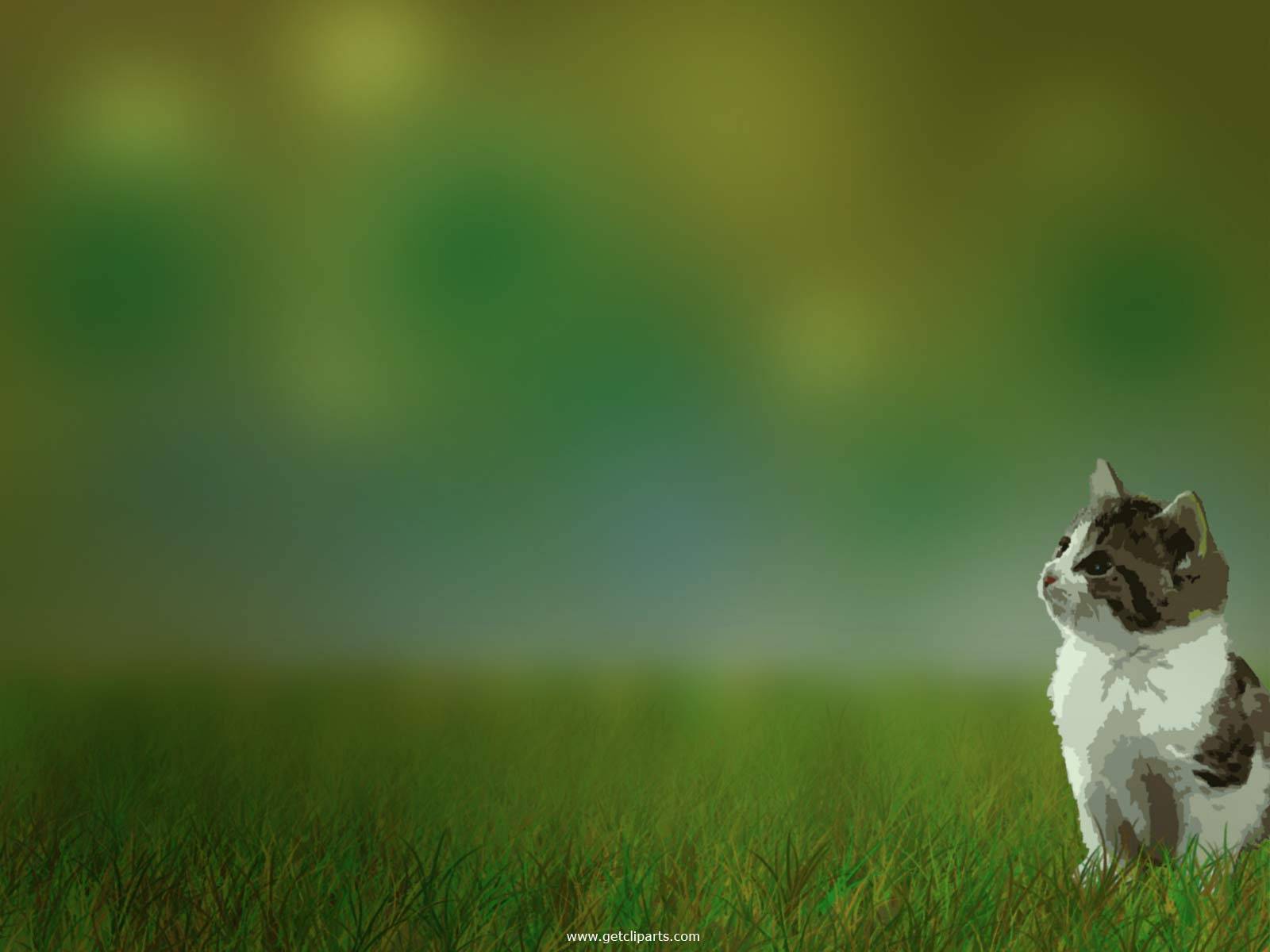 Green Cat Art Wallpapers