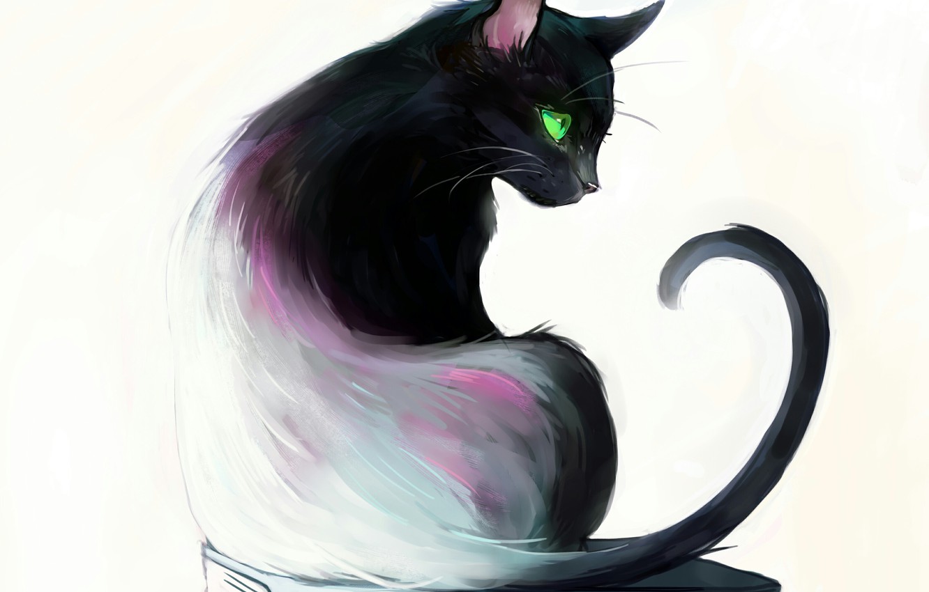 Green Cat Art Wallpapers