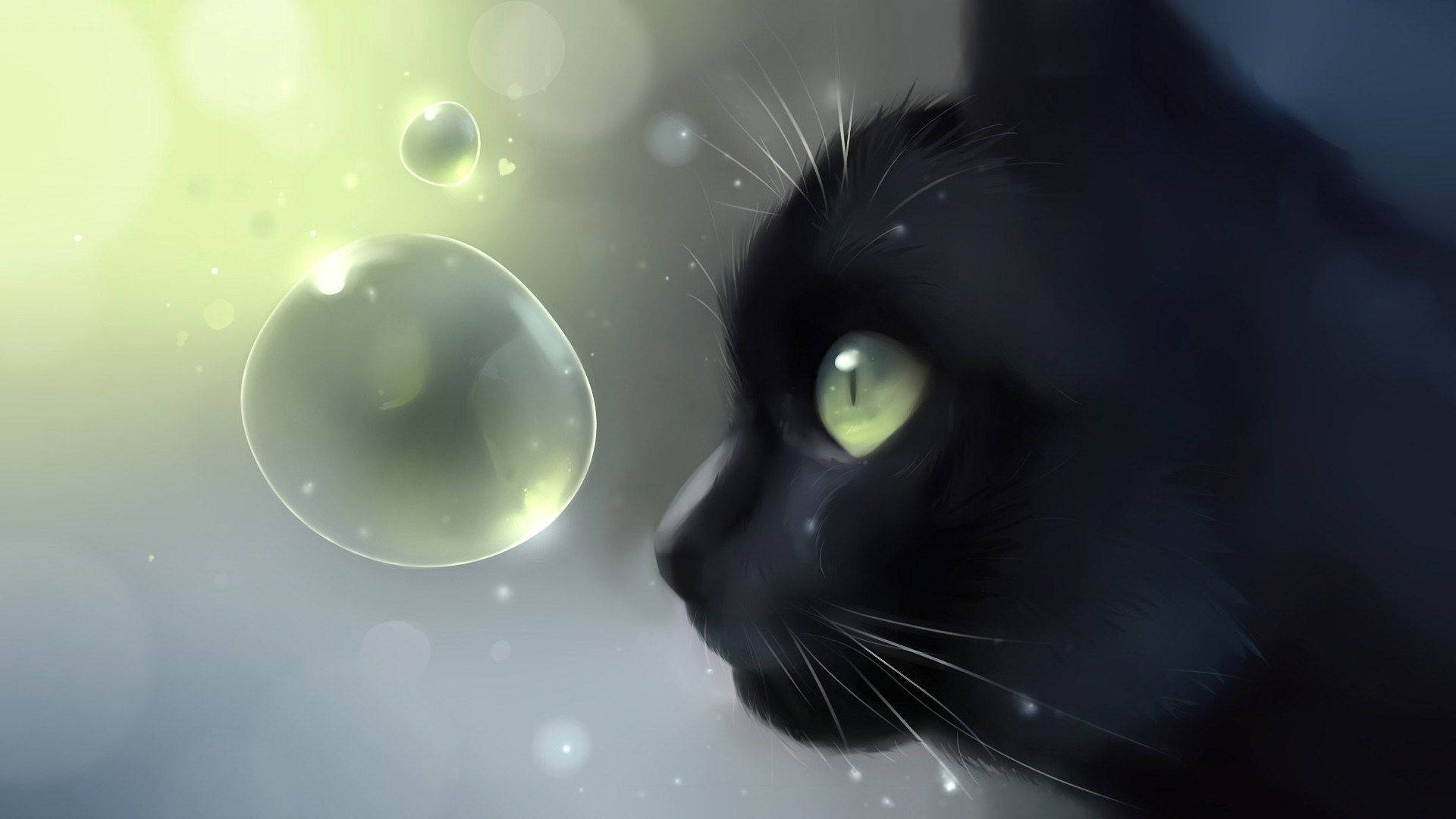 Green Cat Art Wallpapers