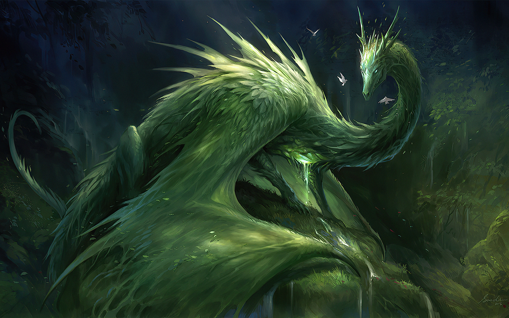 Green Dragon 1920X1080 Wallpapers