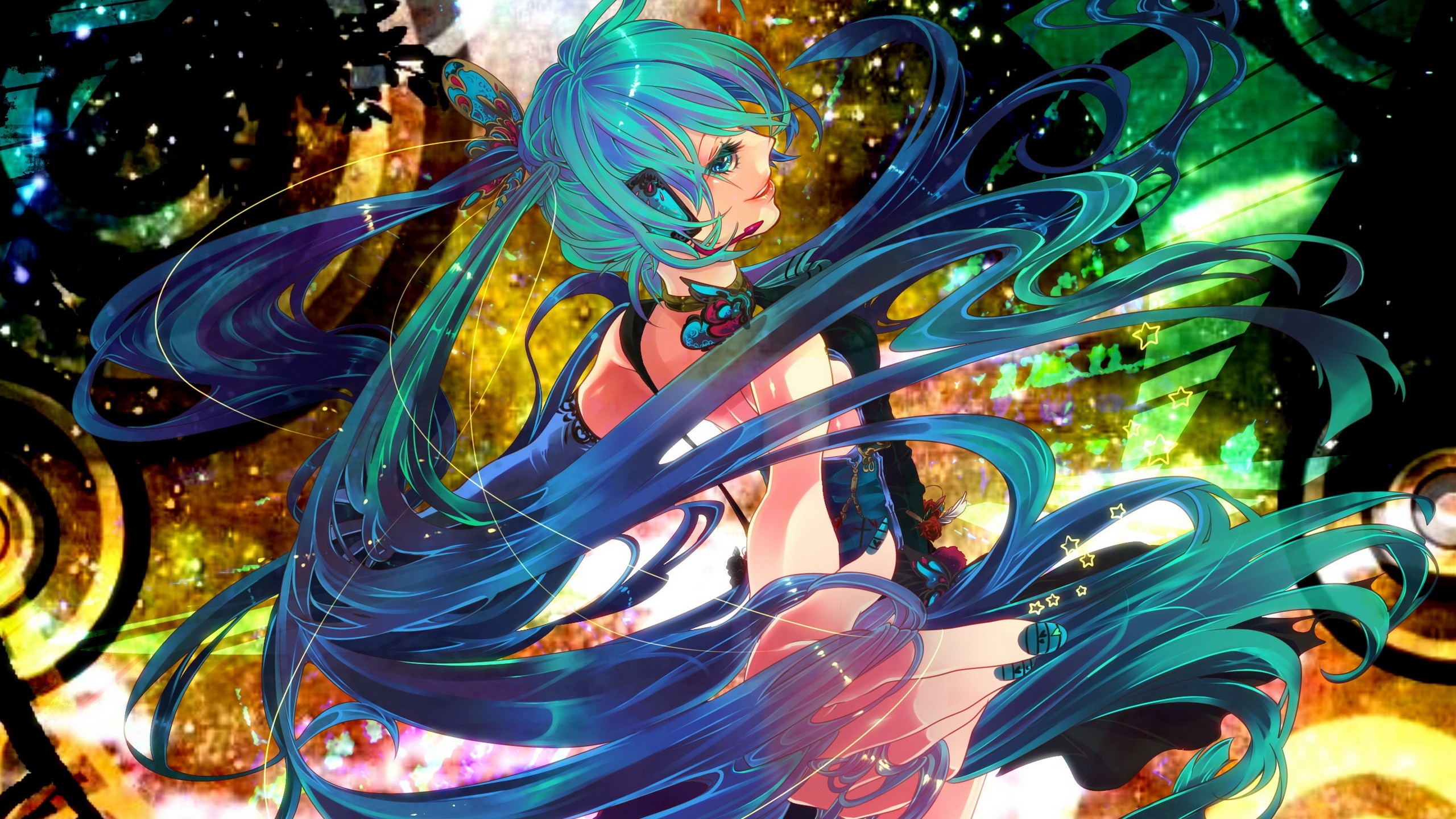 Green Hair Hatsune Miku Vocaloid Wallpapers