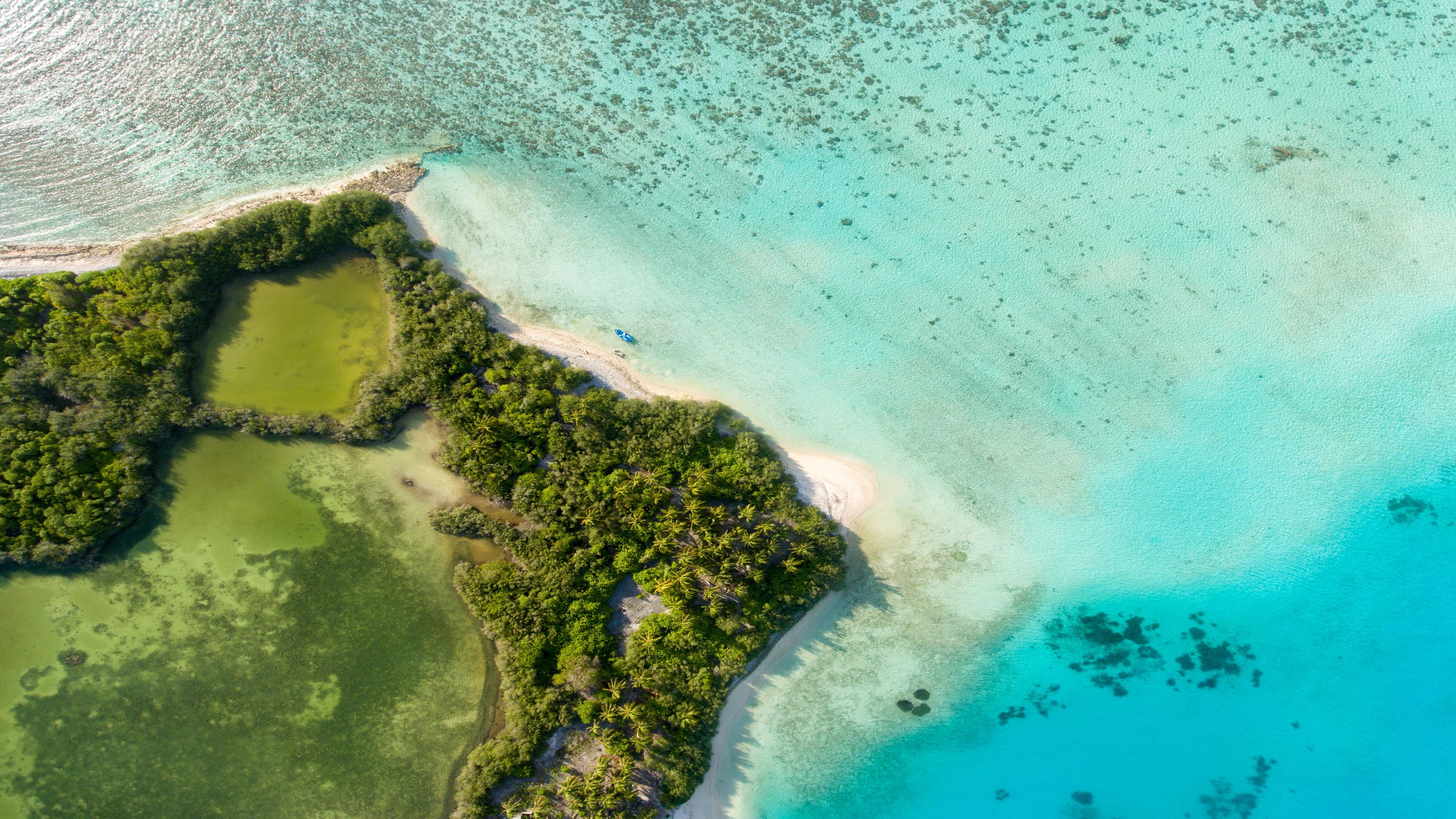 Green Island Drone View Wallpapers