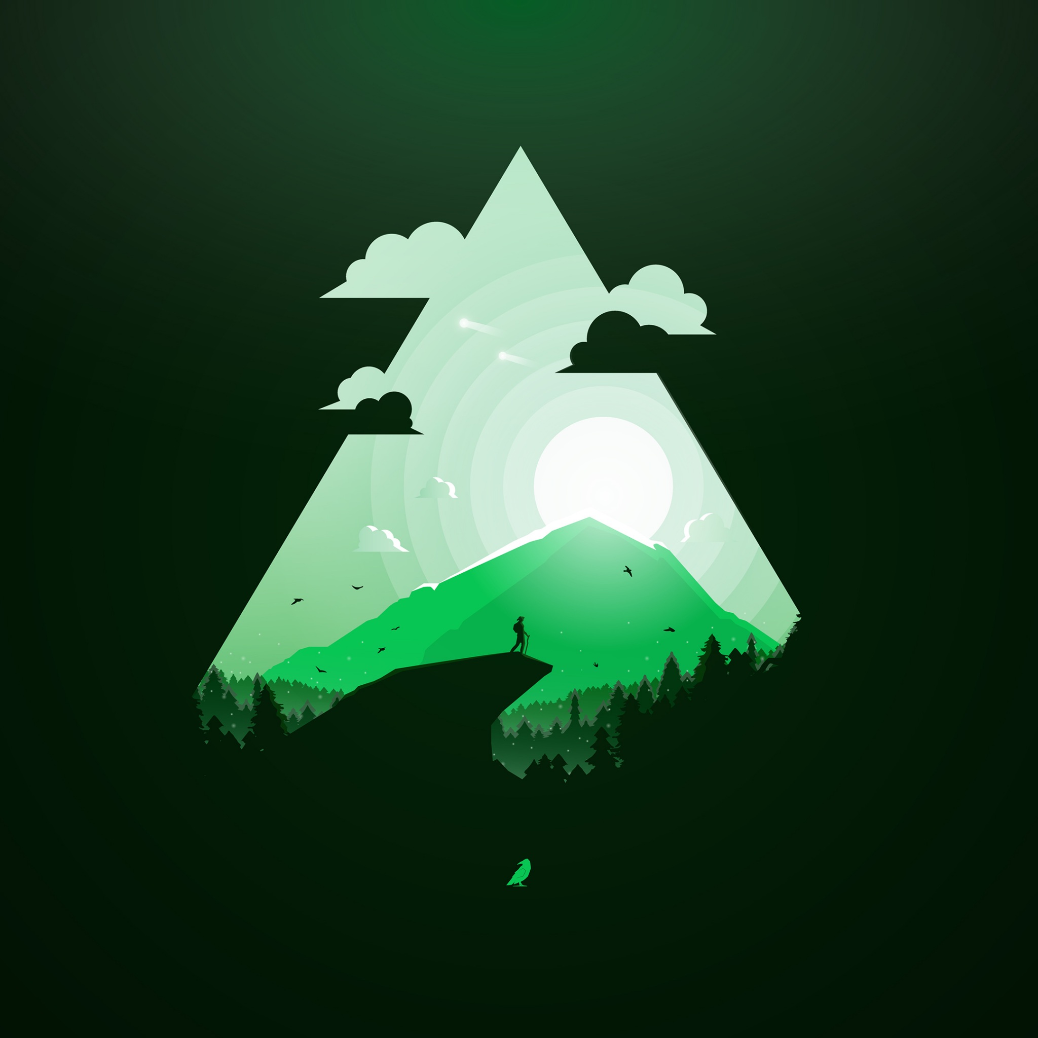 Green Paradise Minimal Wallpapers