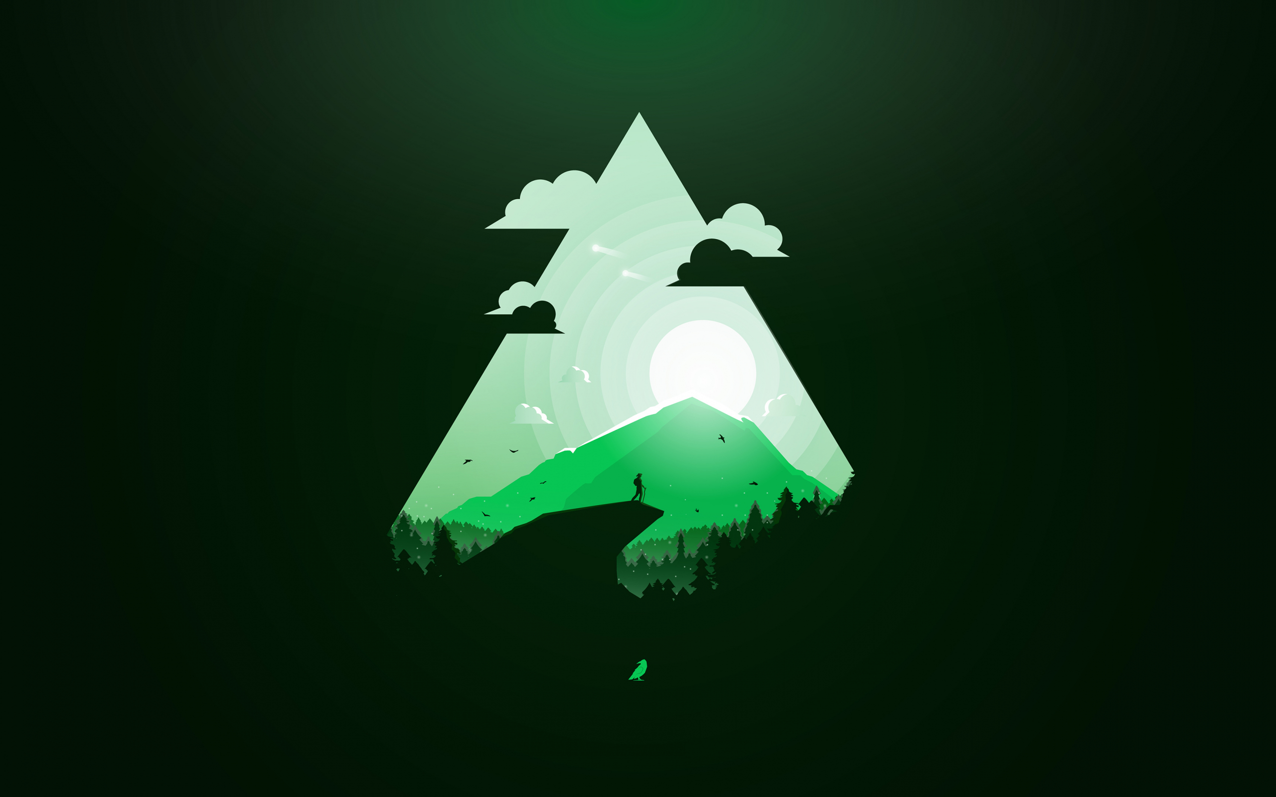 Green Paradise Minimal Wallpapers