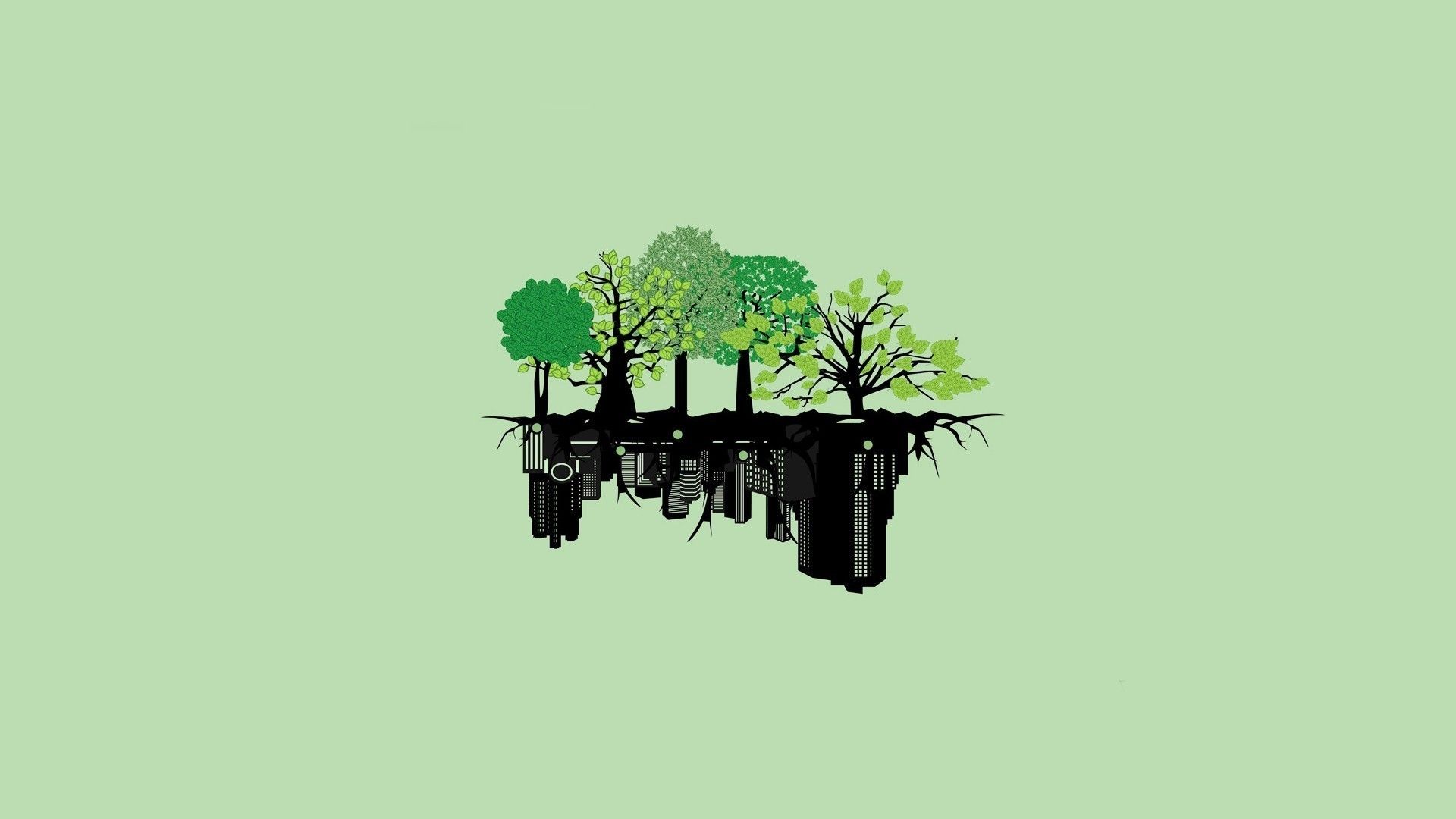 Green Paradise Minimal Wallpapers