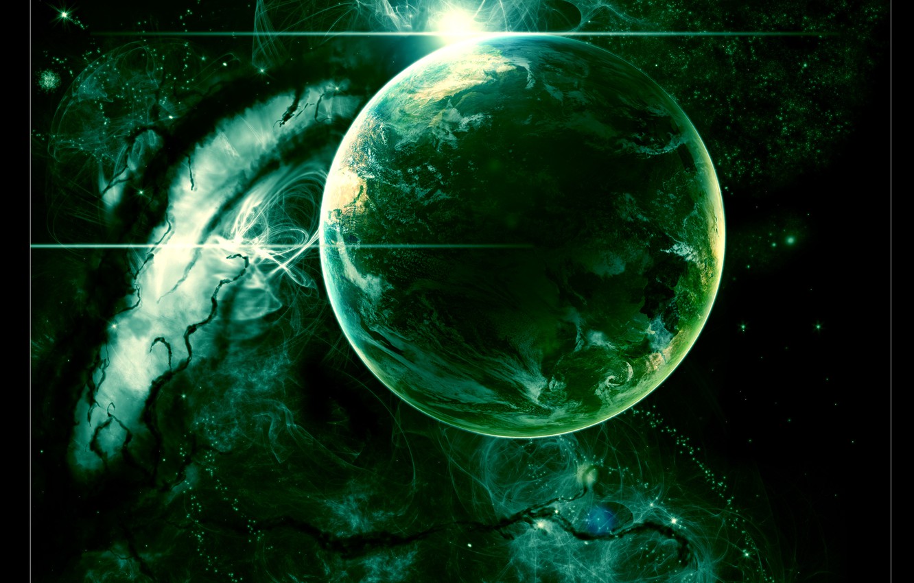 Green Planets In Space Wallpapers