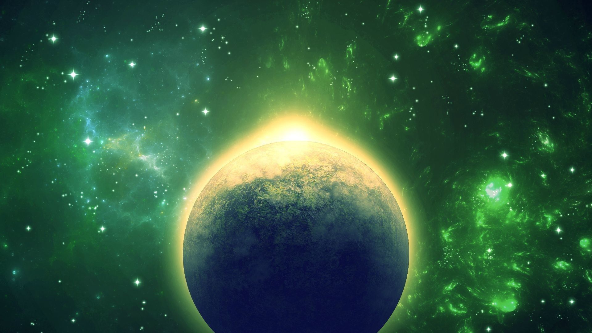 Green Planets In Space Wallpapers