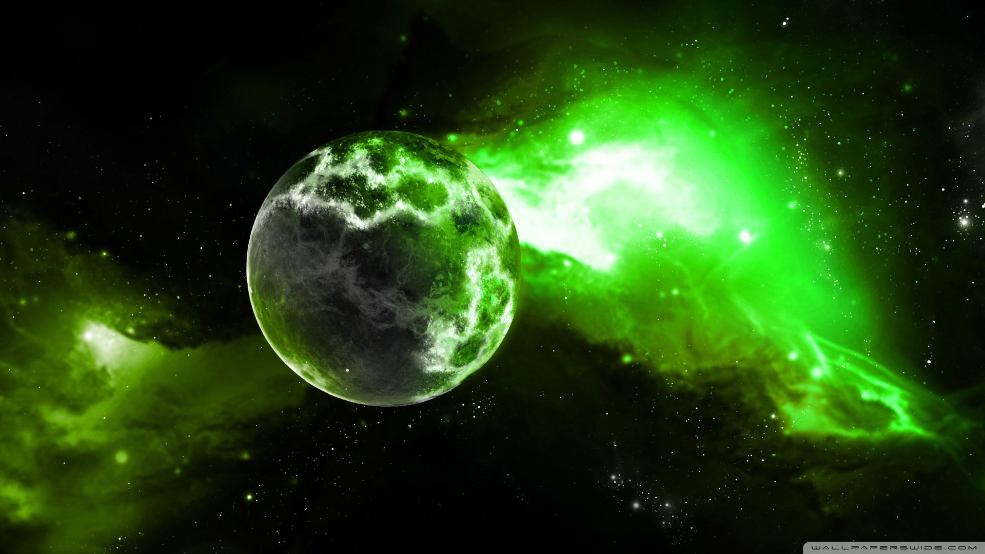 Green Planets In Space Wallpapers