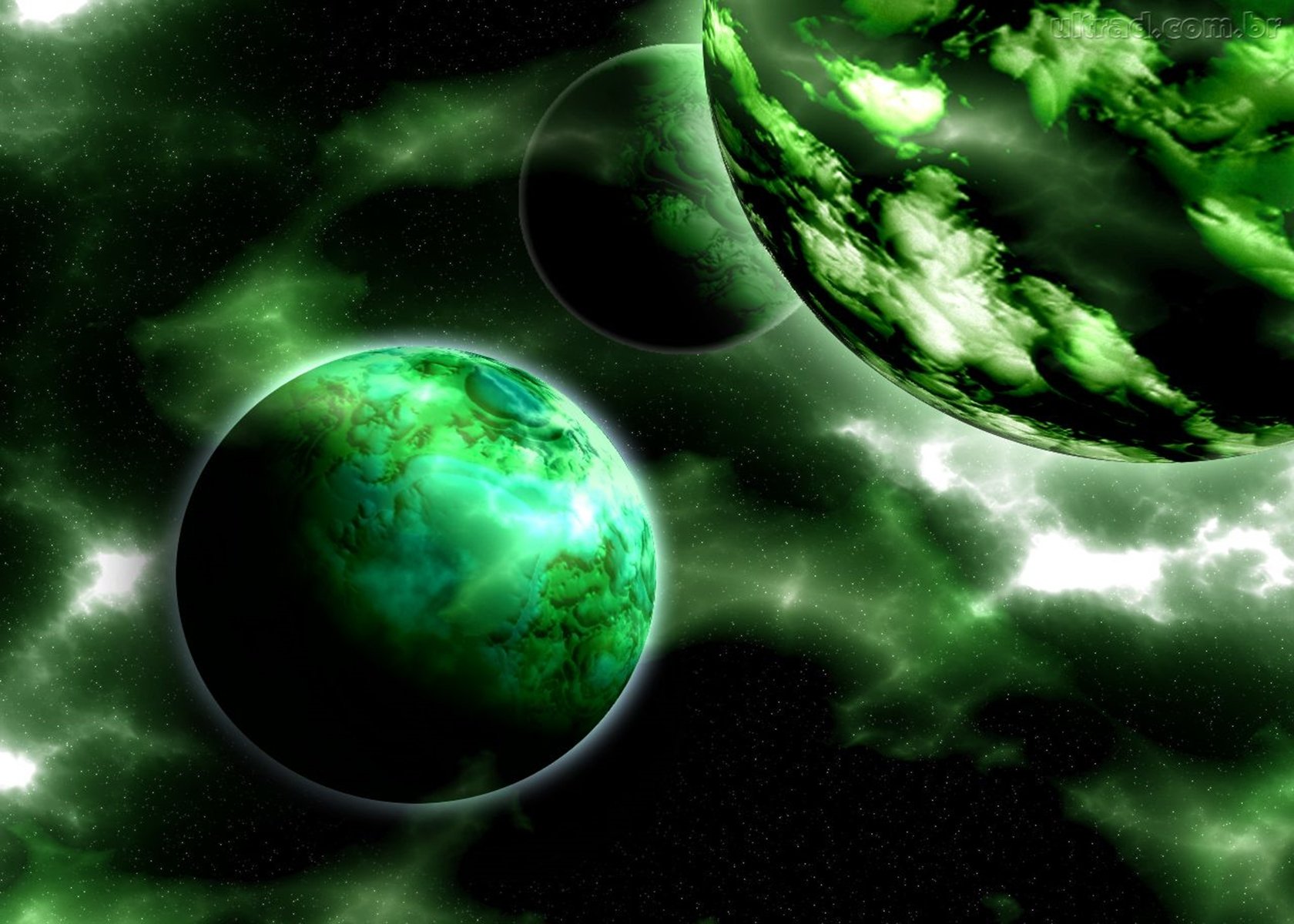 Green Planets In Space Wallpapers