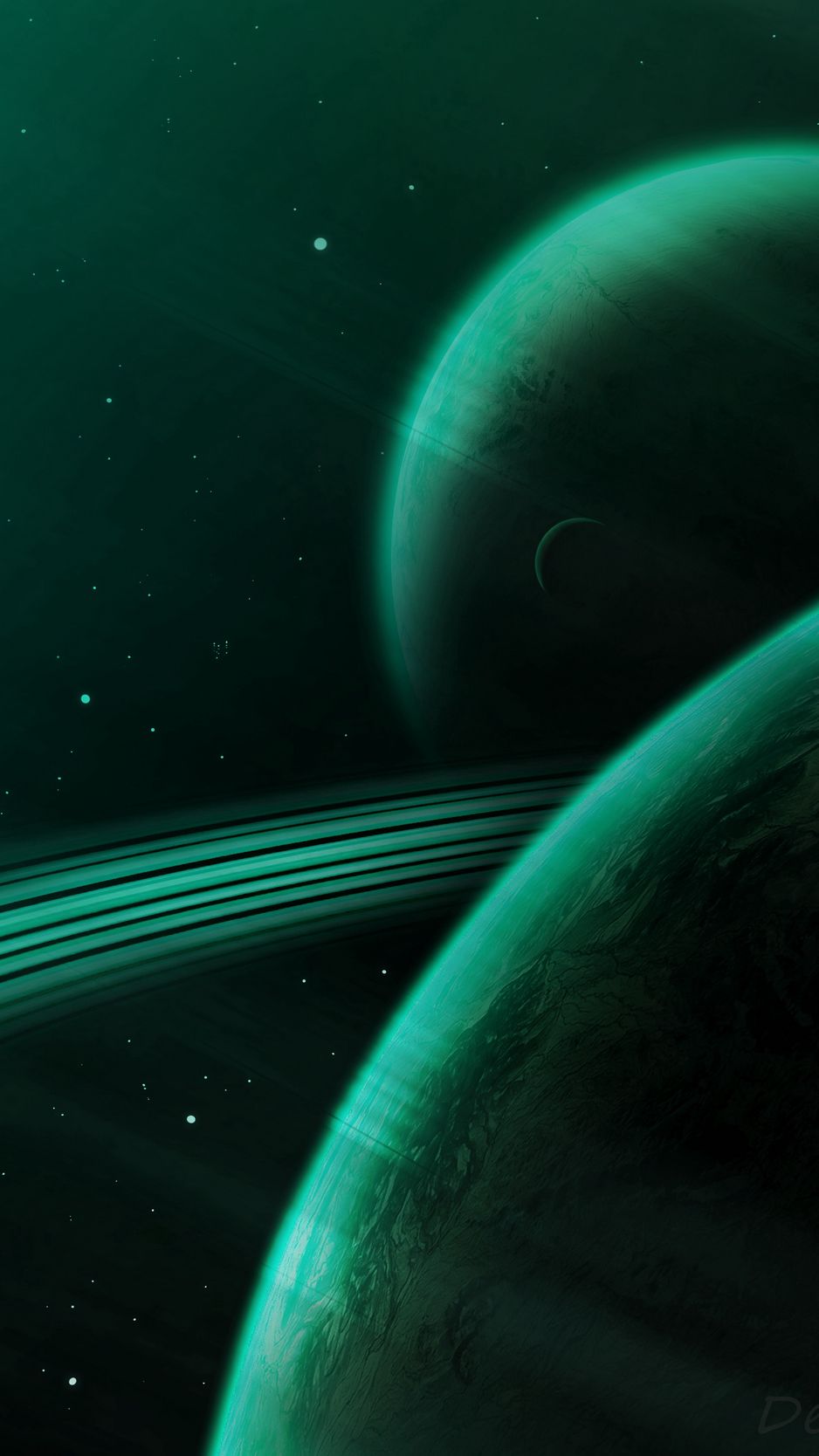 Green Planets In Space Wallpapers