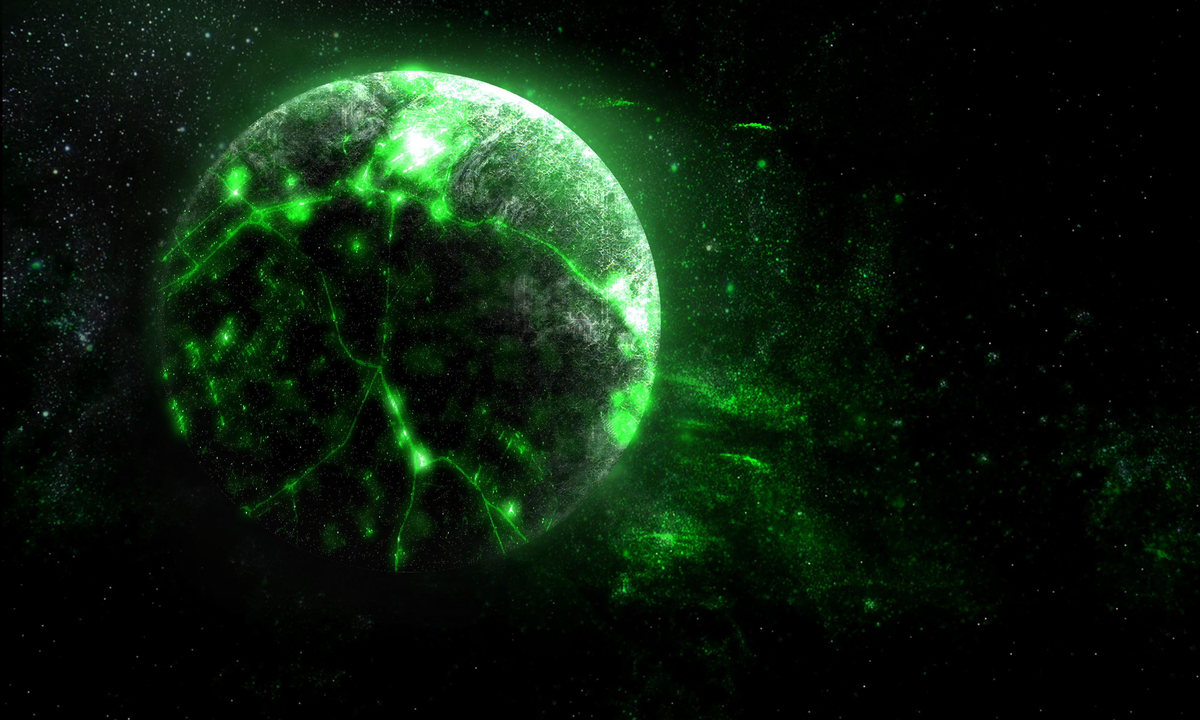 Green Planets In Space Wallpapers