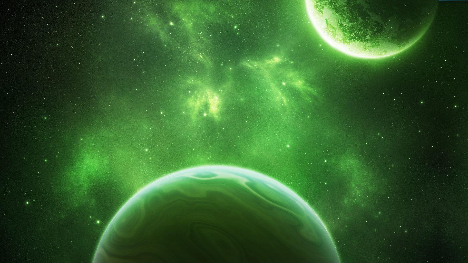 Green Planets In Space Wallpapers