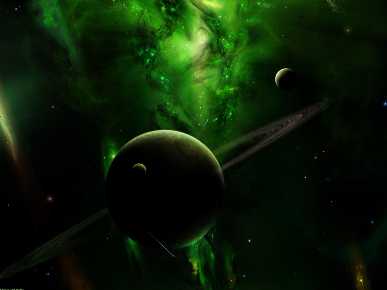 Green Planets In Space Wallpapers