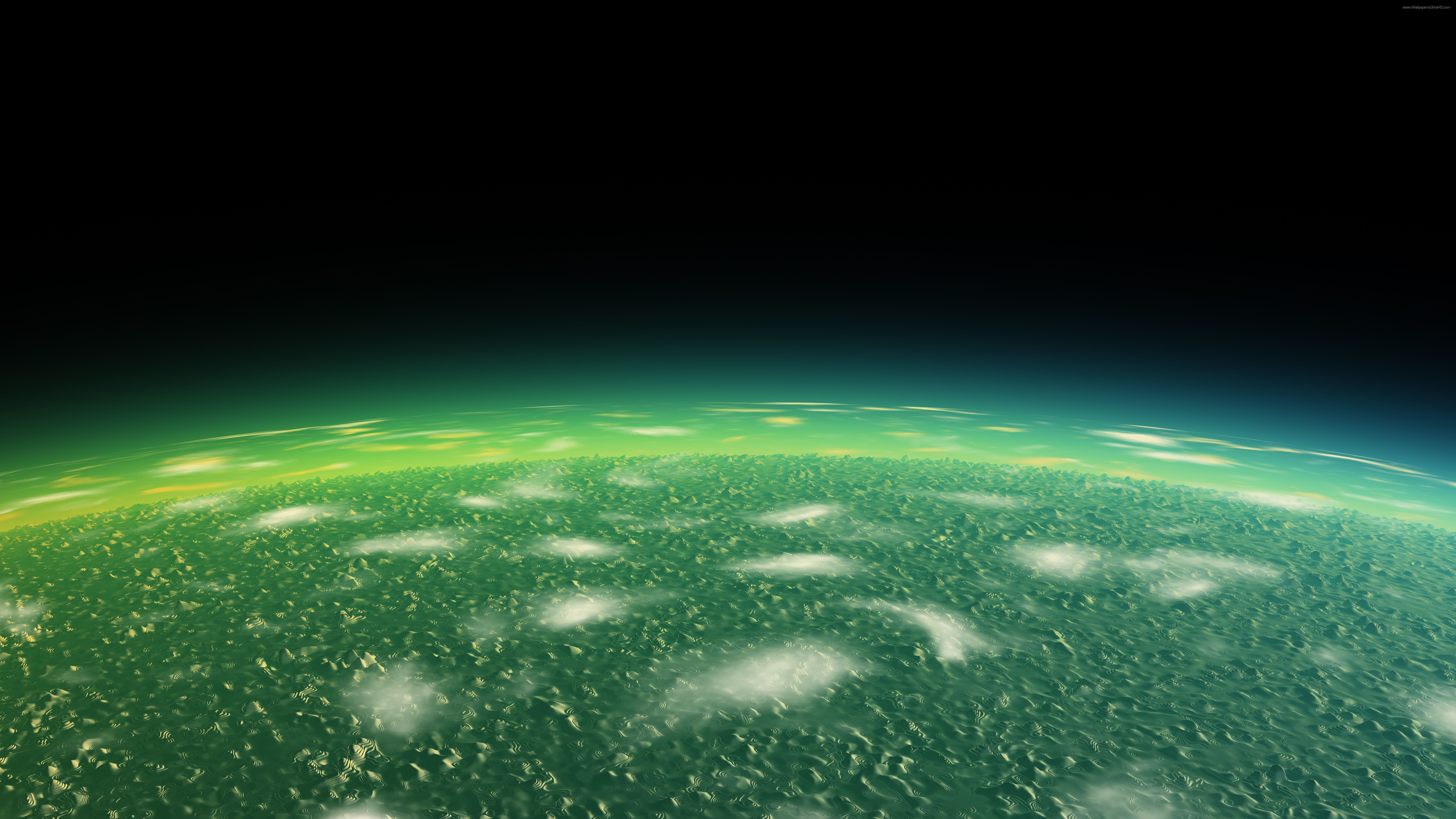 Green Planets In Space Wallpapers