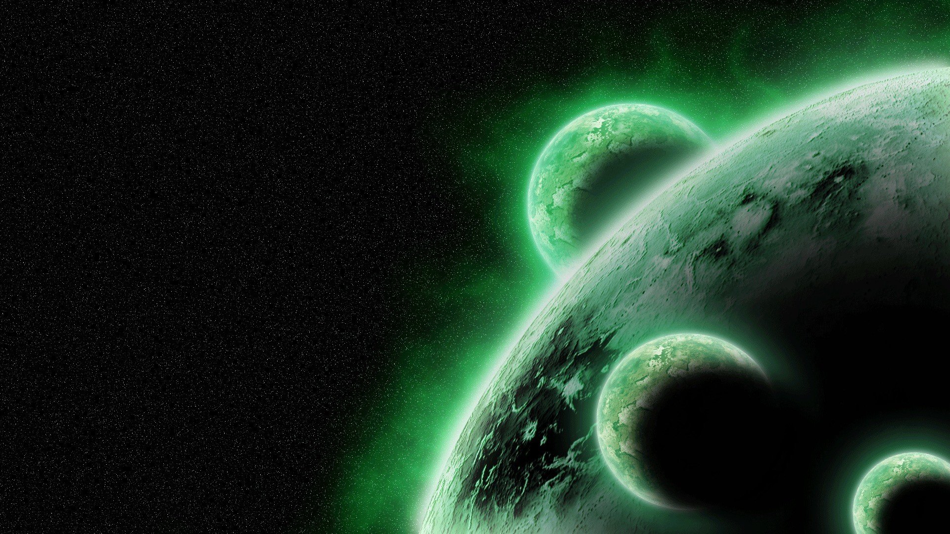 Green Planets In Space Wallpapers