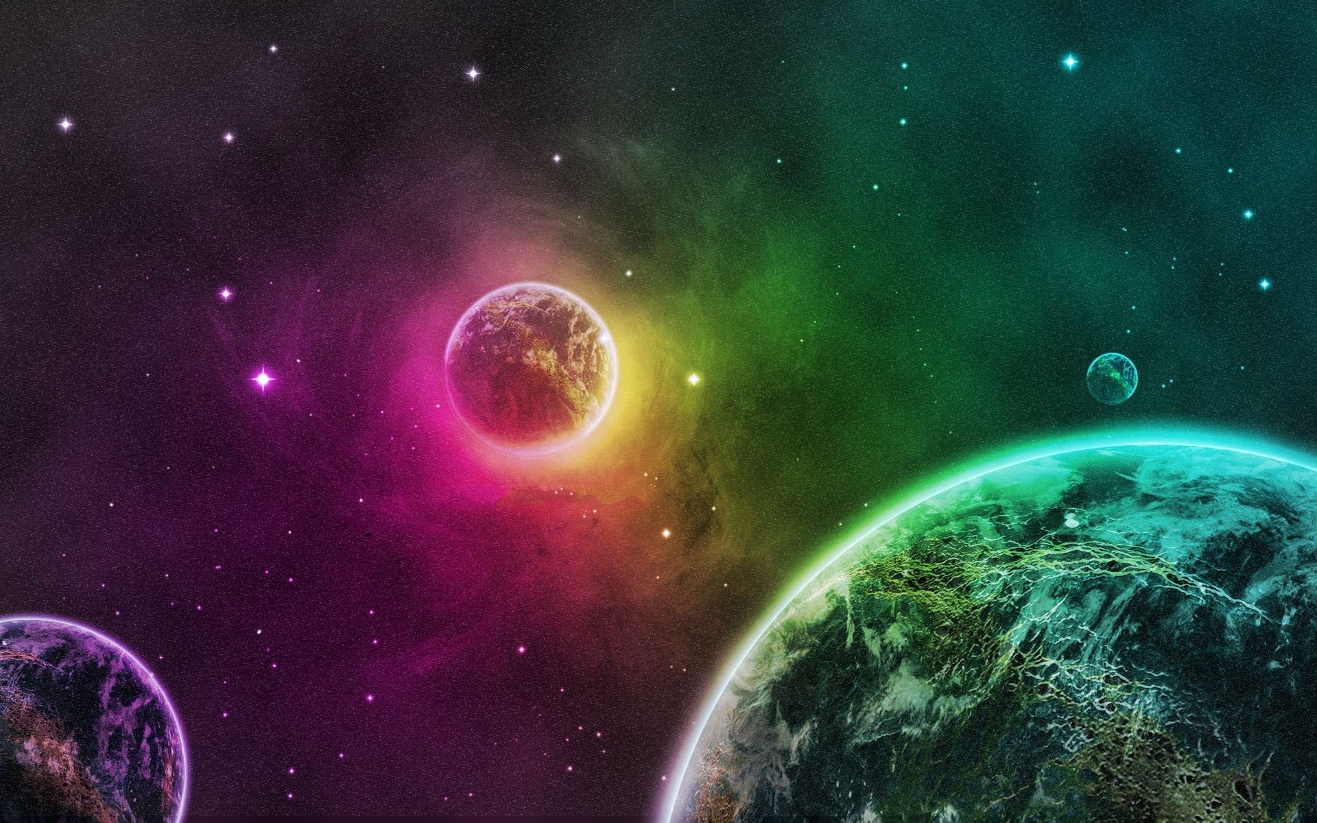 Green Planets In Space Wallpapers