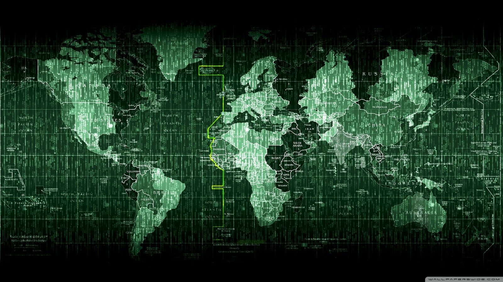 Green World Map Wallpapers