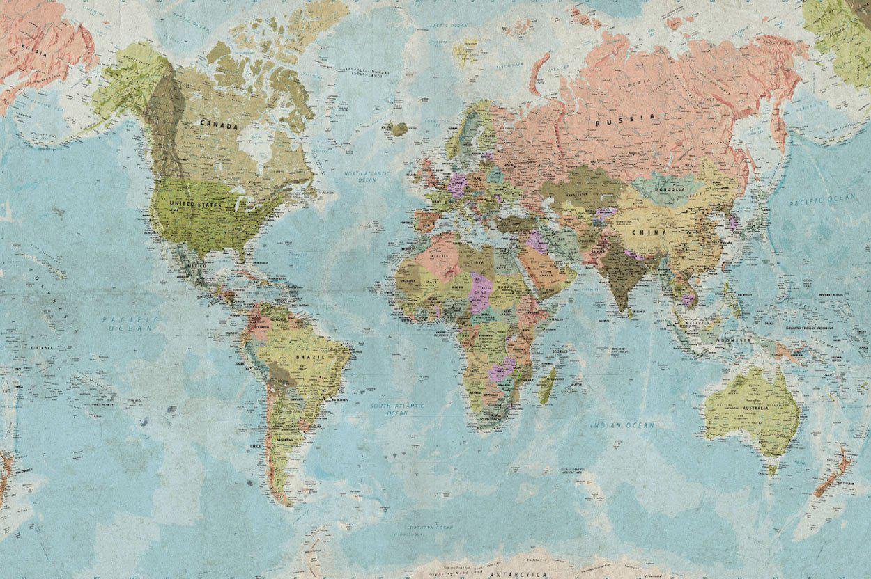 Green World Map Wallpapers