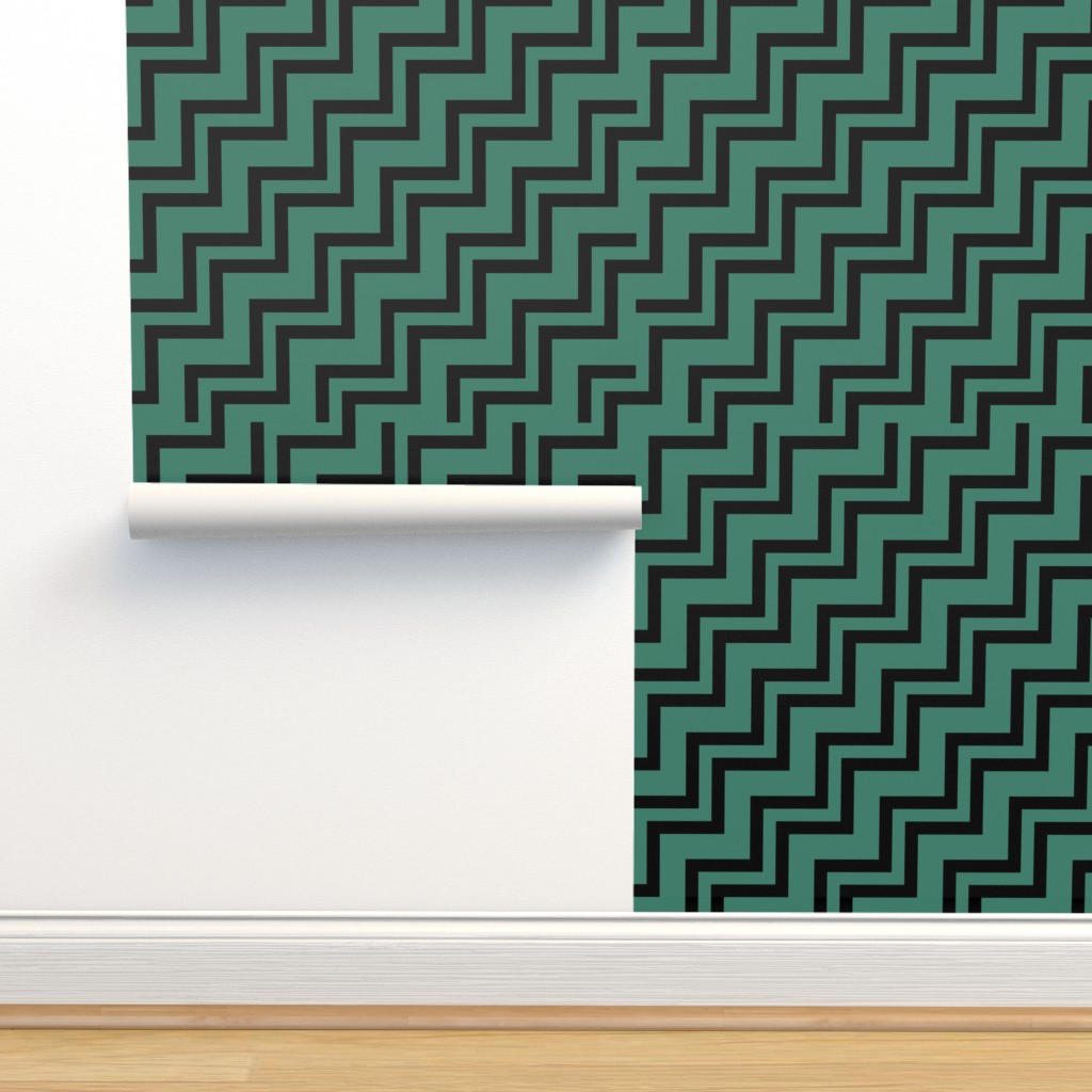 Green Zigzag Pattern Wallpapers