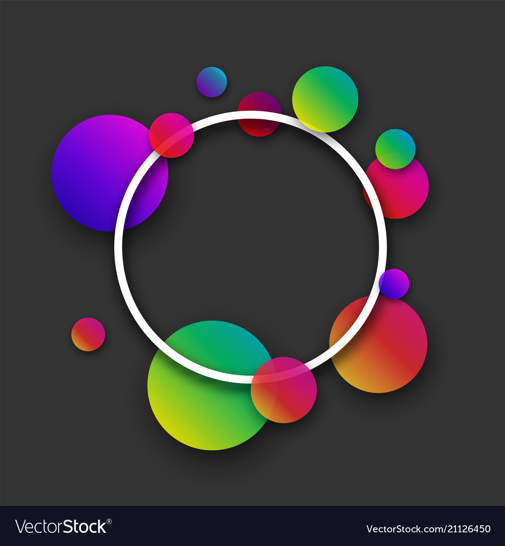 Grey Background And Colorful Circle