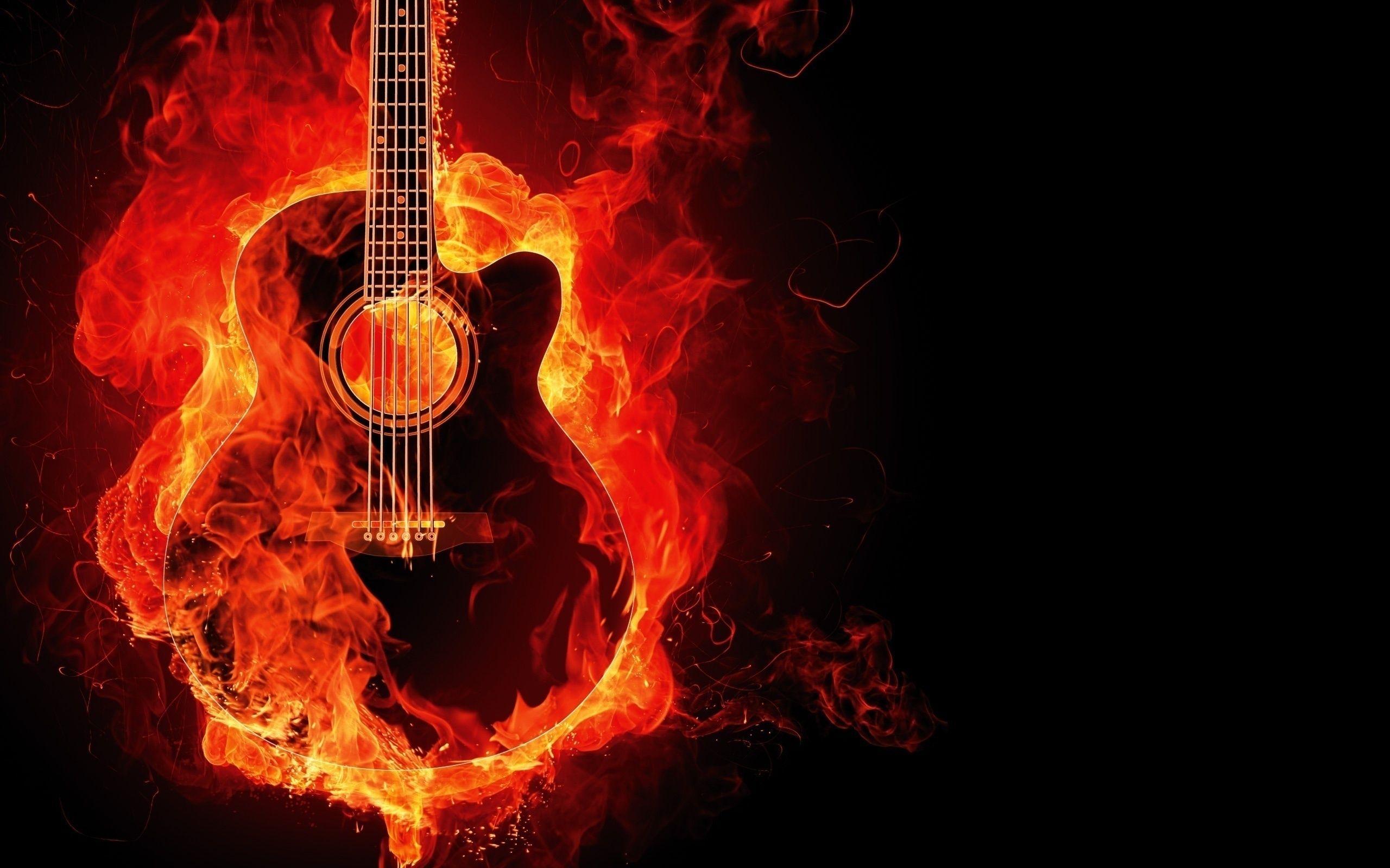 Guitar On Fire Wallpapers
