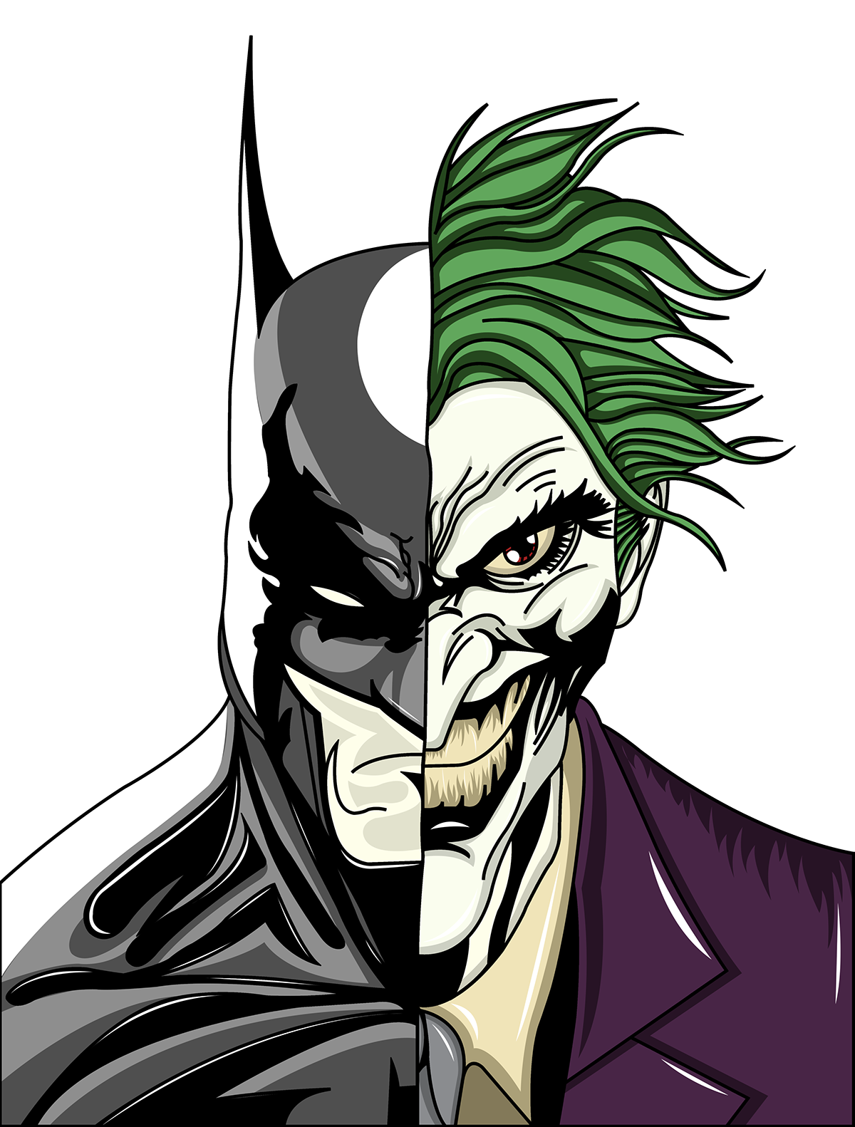 Half Batman Half Joker Wallpapers