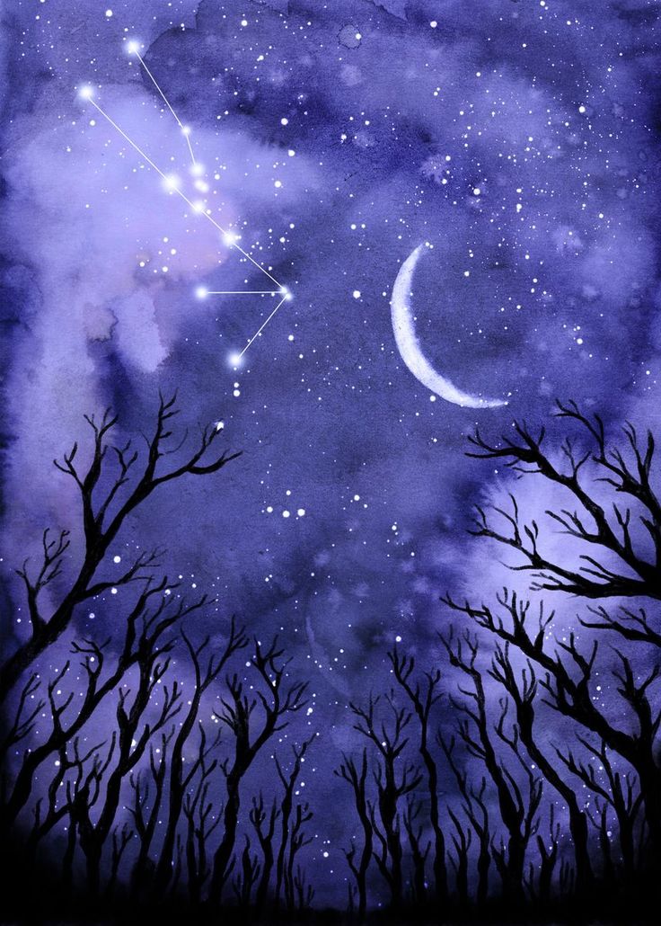 Half Moon Starry Night Wallpapers