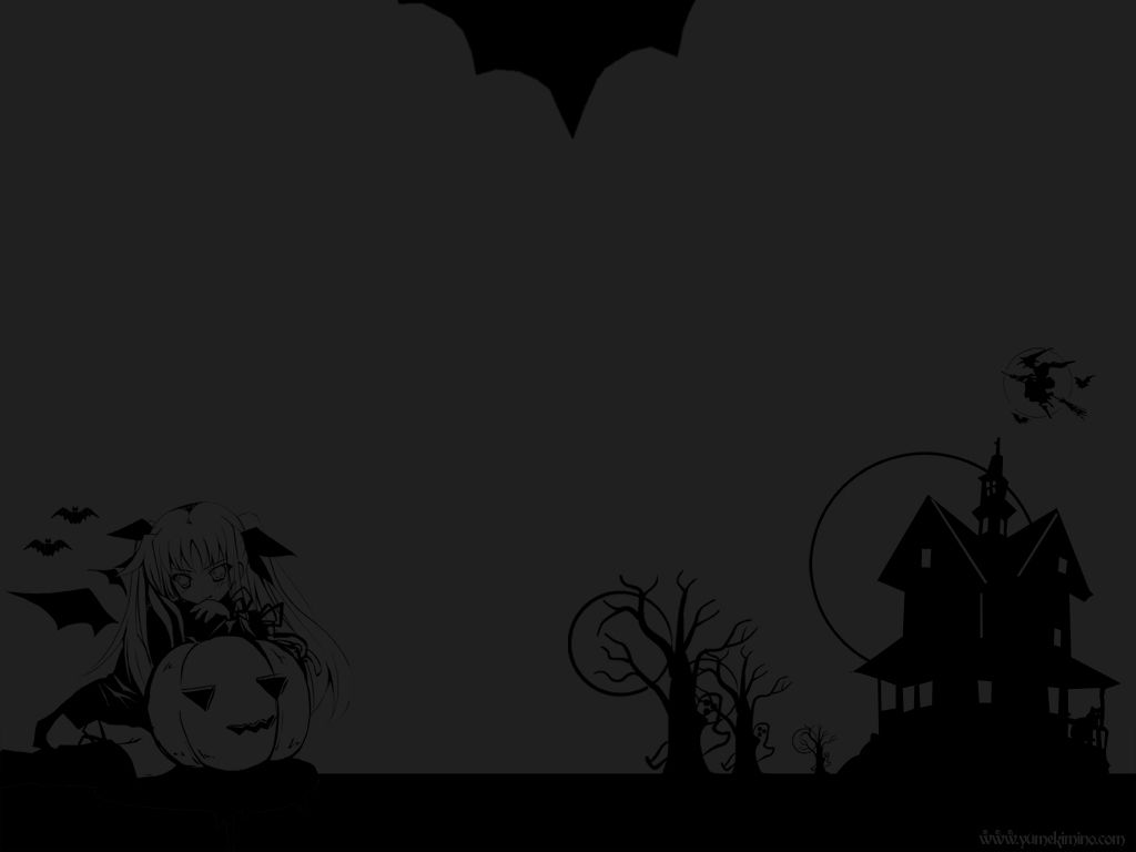 Halloween Black &Amp; White Minimalist Wallpapers