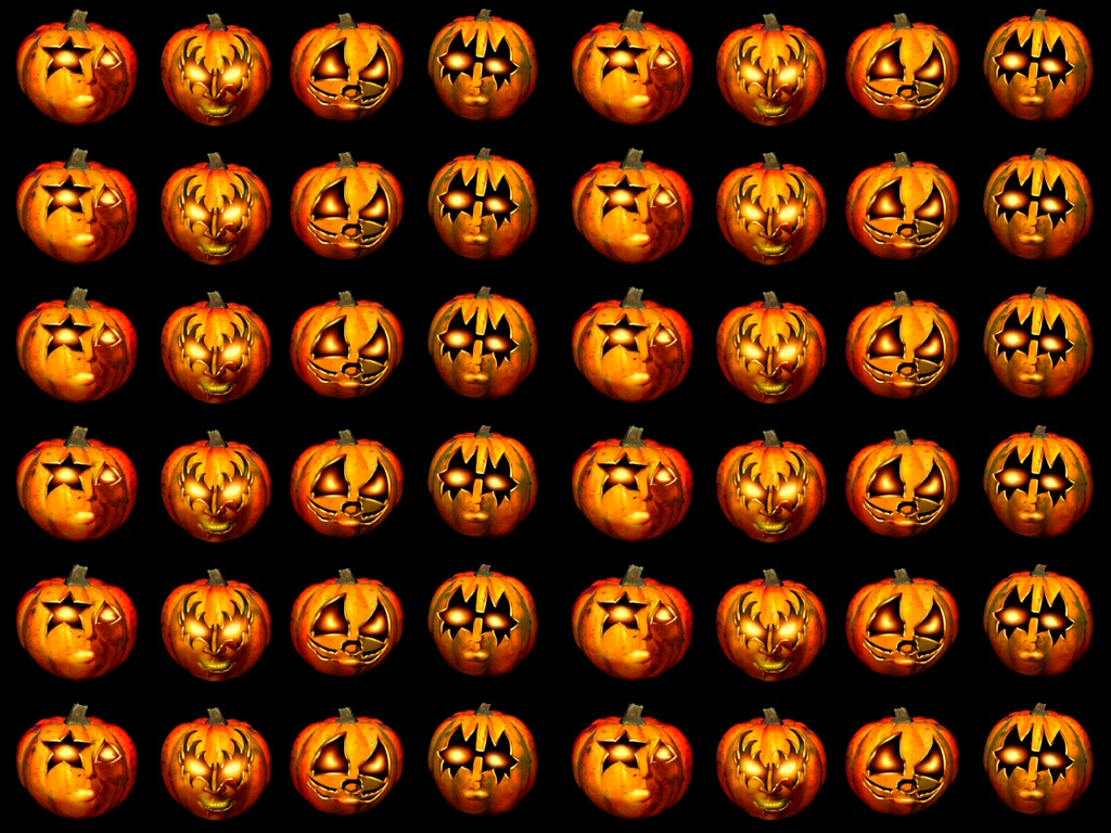 Halloween Jack-O'-Lantern With Mask Wallpapers