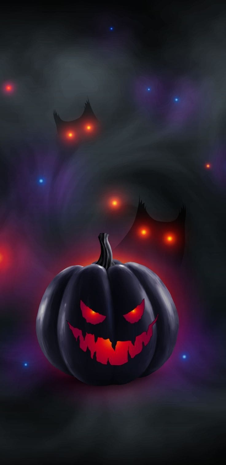 Halloween Jack-O'-Lantern With Mask Wallpapers