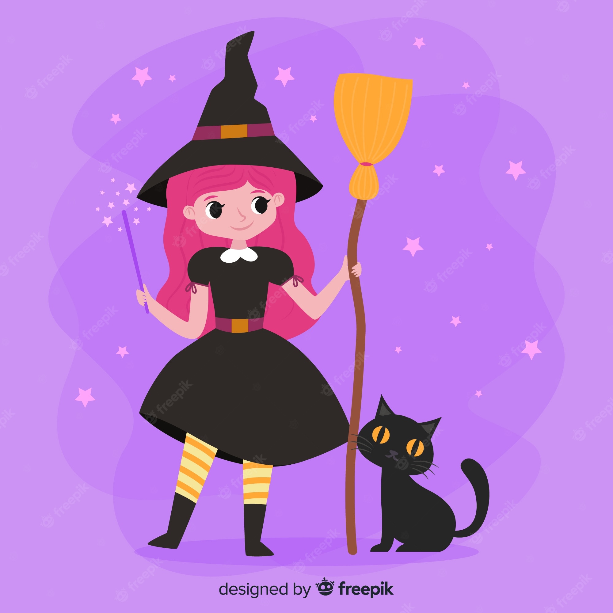 Halloween Witch On Broom Wallpapers
