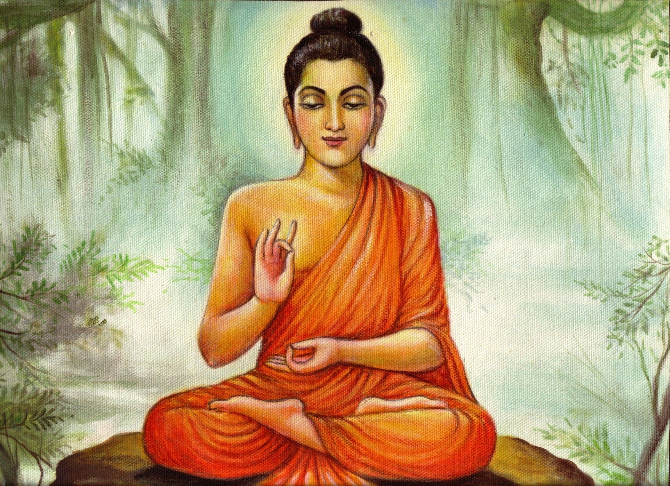 Happy Buddha Painting Wallpapers