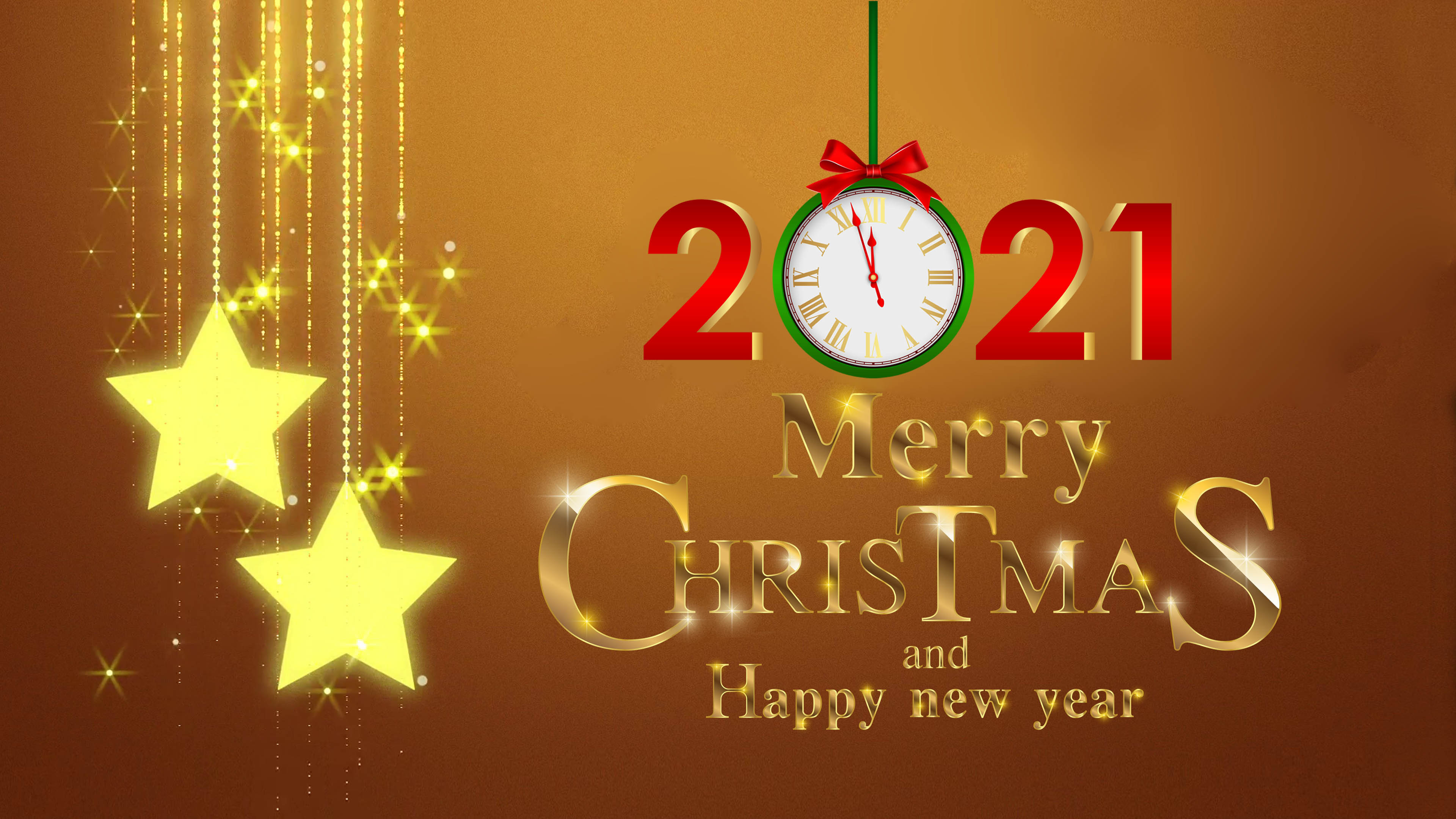 Happy New Year Merry Christmas 2021 Greeting Wallpapers