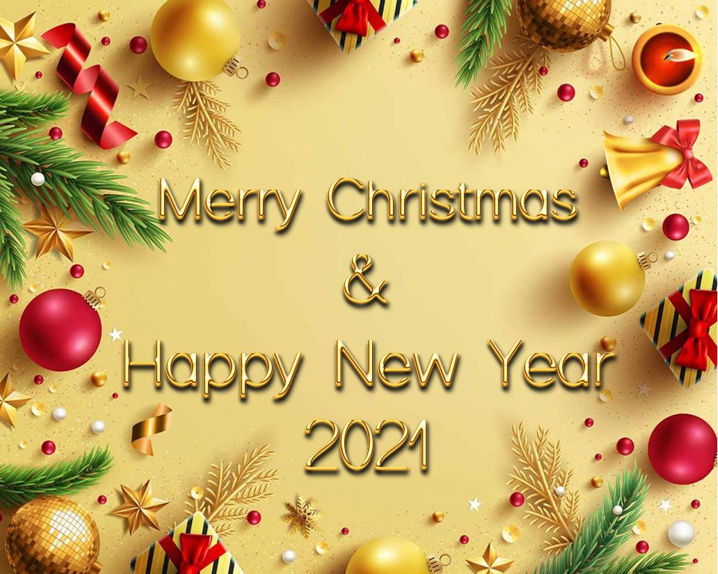 Happy New Year Merry Christmas 2021 Greeting Wallpapers