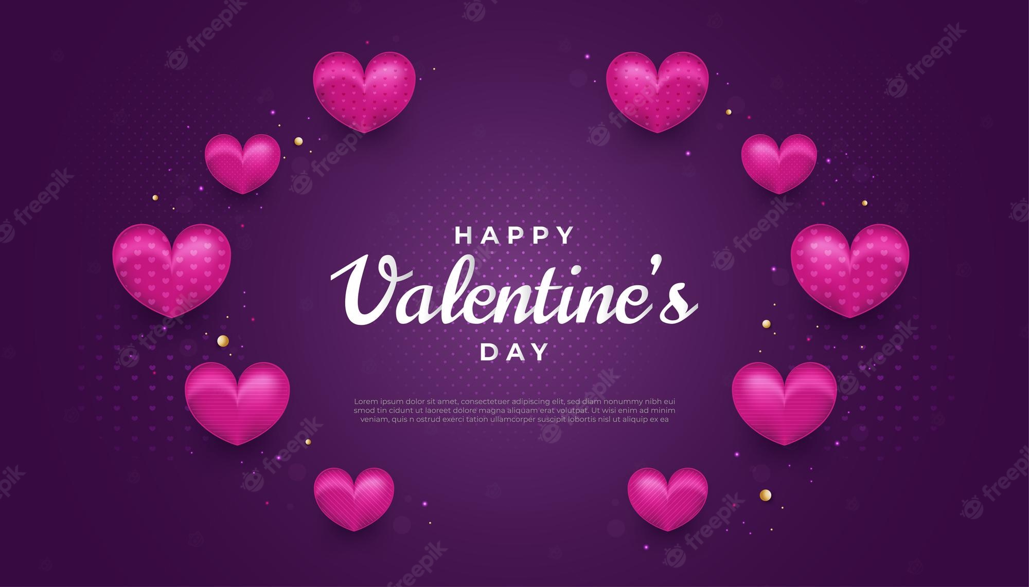 Happy Valentines Day Purple Wallpapers