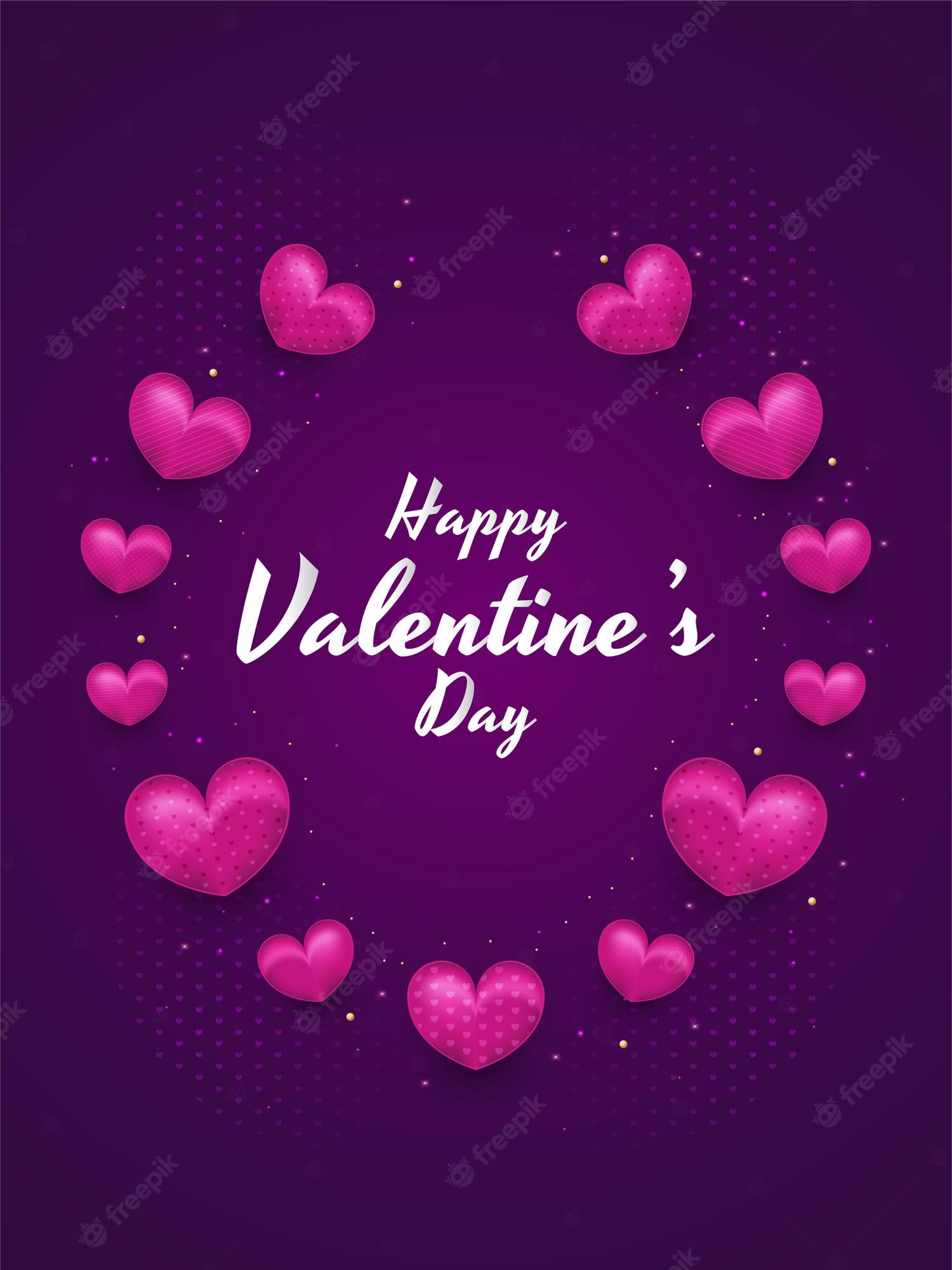 Happy Valentines Day Purple Wallpapers