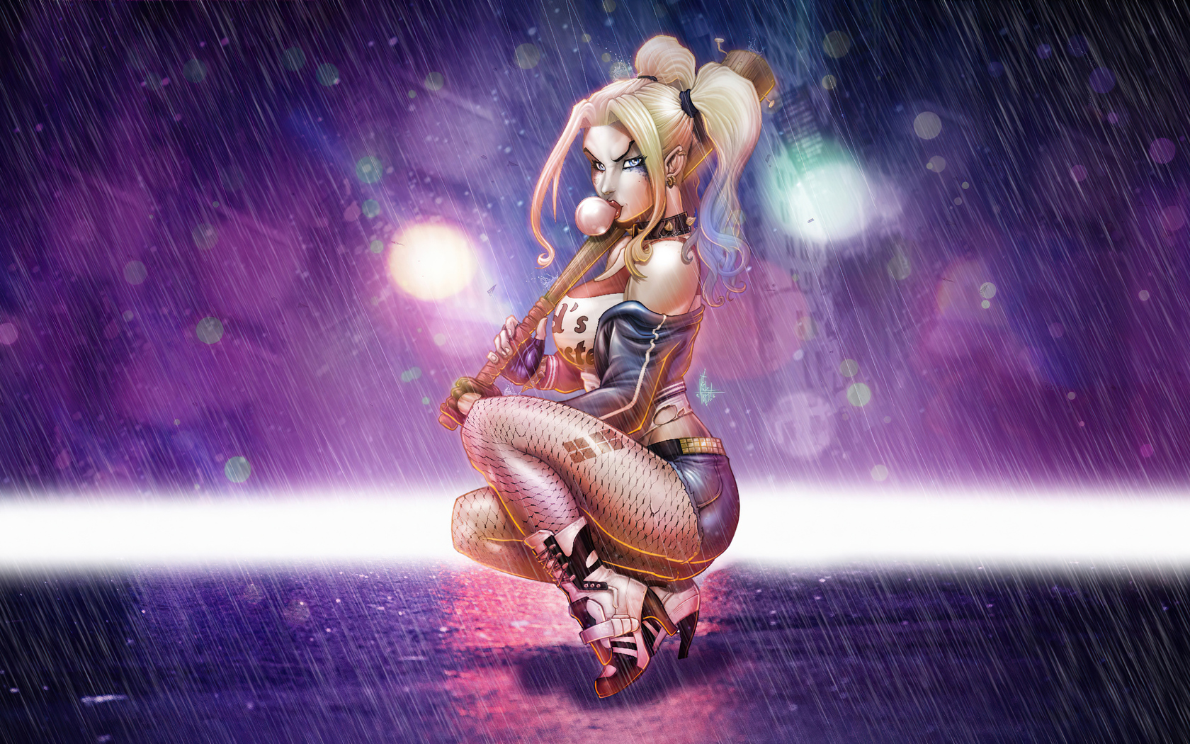 Harley Quinn Baseball Bat Art Wallpapers