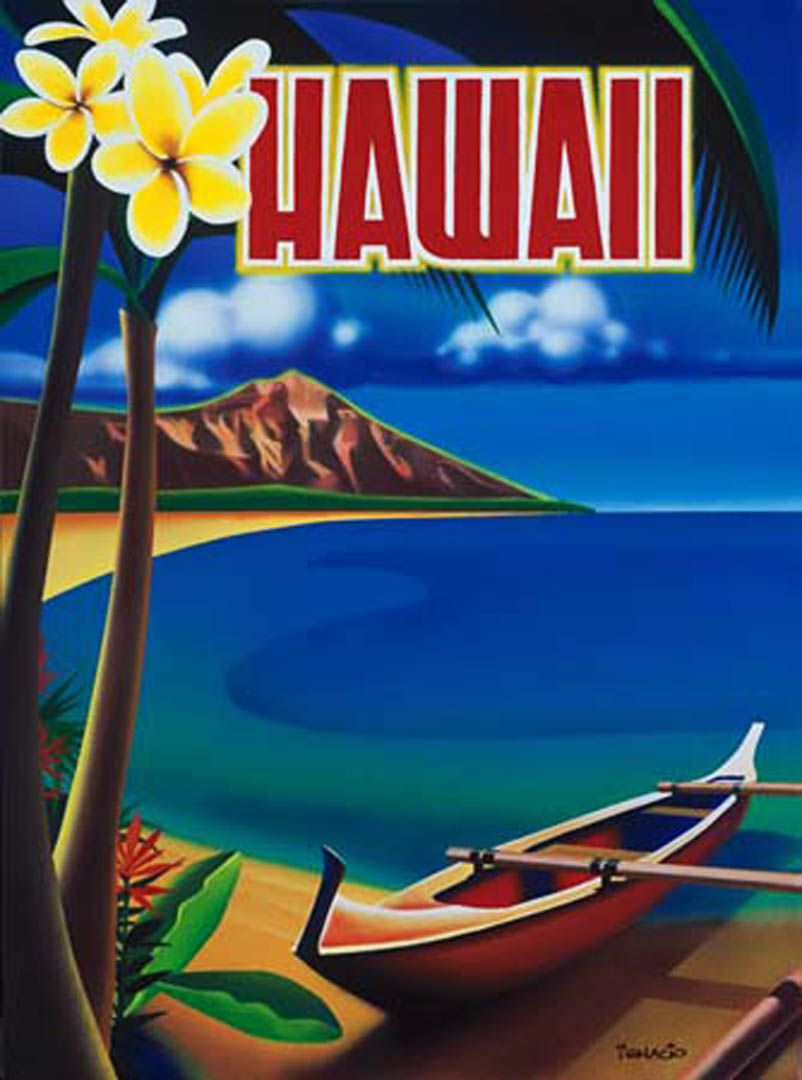 Hawaiian Print Background Vintage