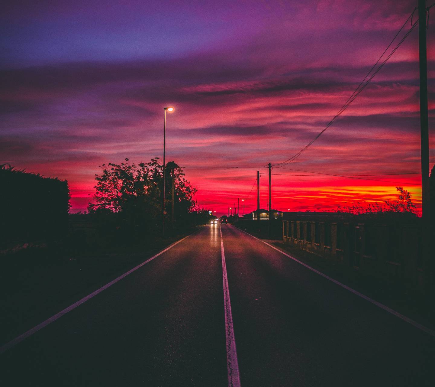 Hd Road View With Sunset Wallpapers