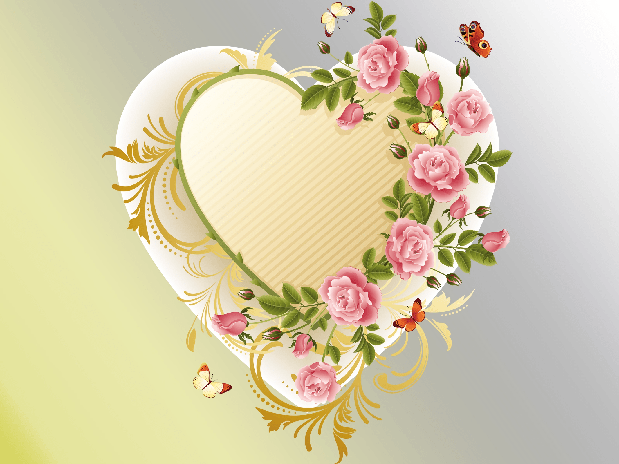 Heart And Flowers Images Wallpapers