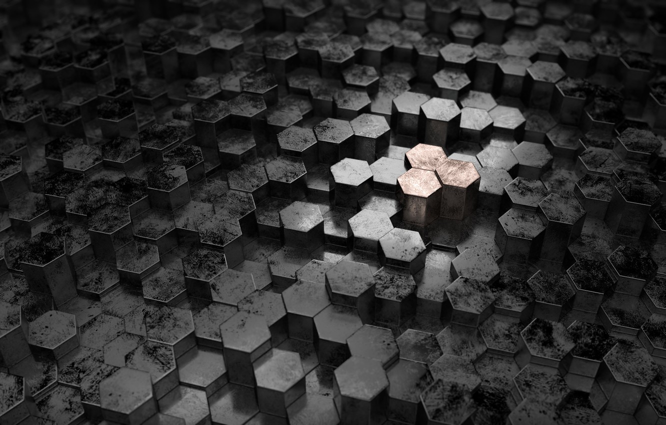 Hexagon Abstract 3D Digital Render Wallpapers