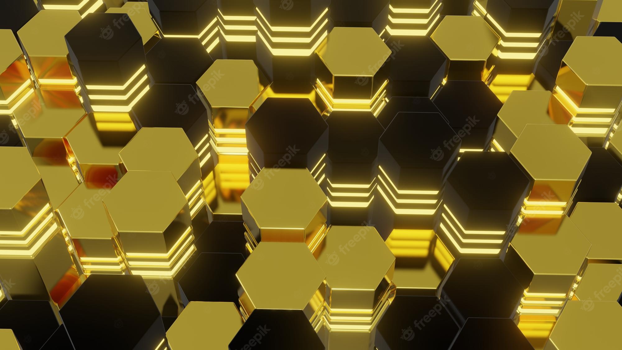 Hexagon Abstract 3D Digital Render Wallpapers