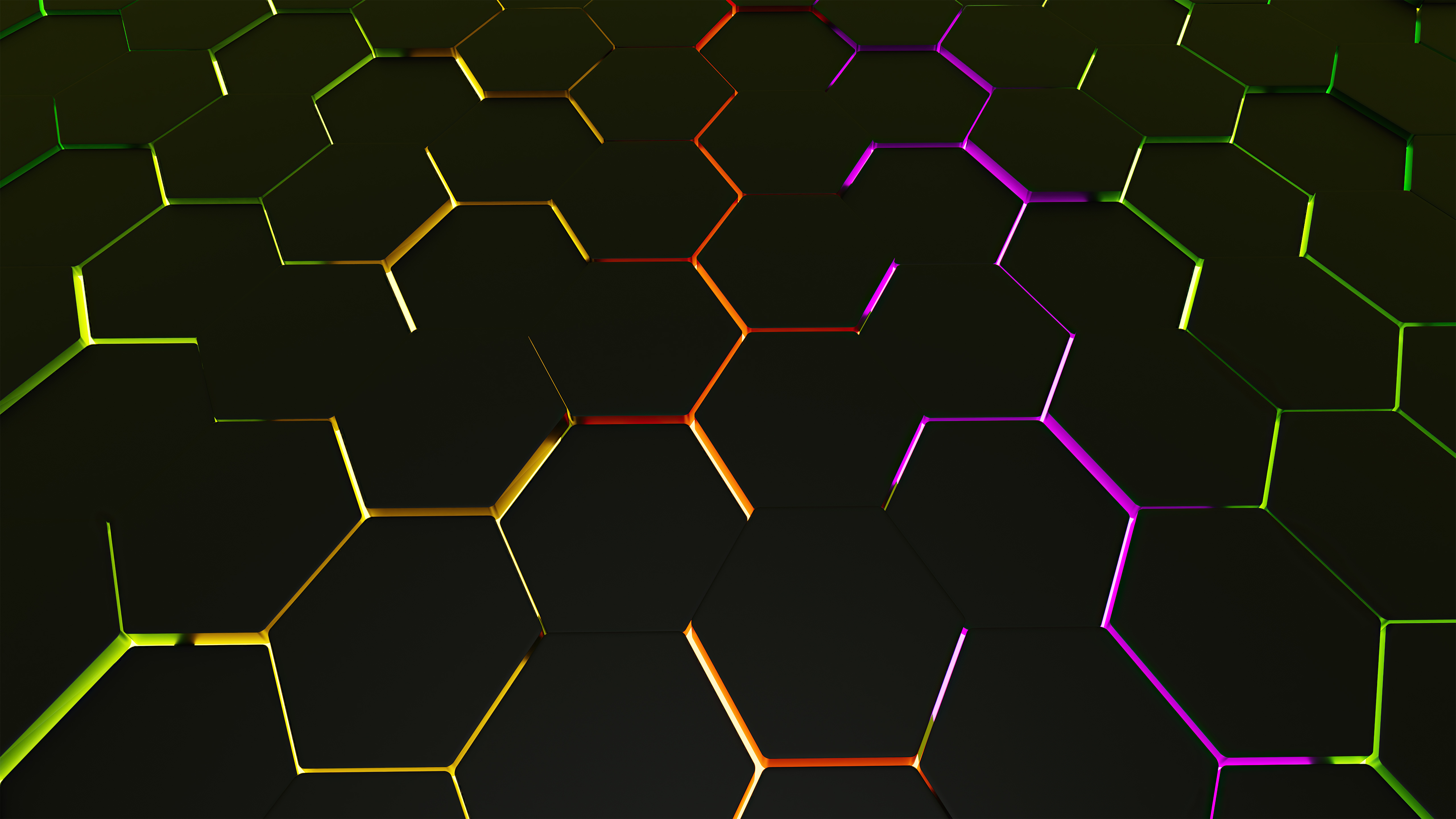 Hexagon Multiple Color 4K Wallpapers