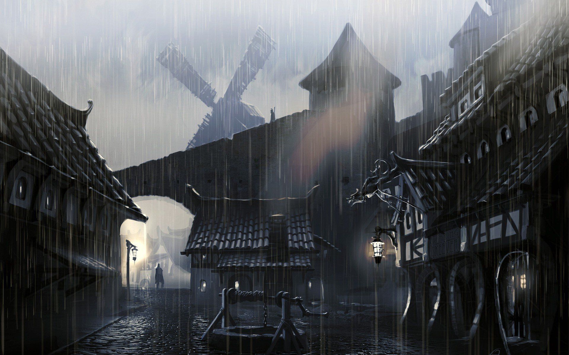 Hidden Rain Village Wallpapers